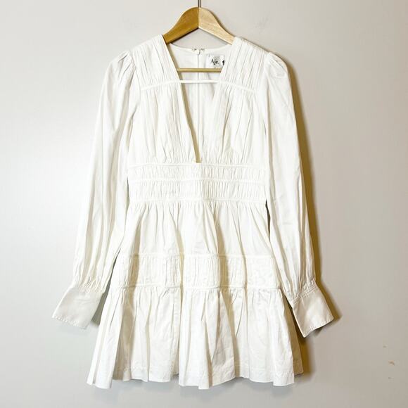 Aje Fallingwater Gathered Mini Dress Ivory Size 4 NWT - Picture 14 of 14